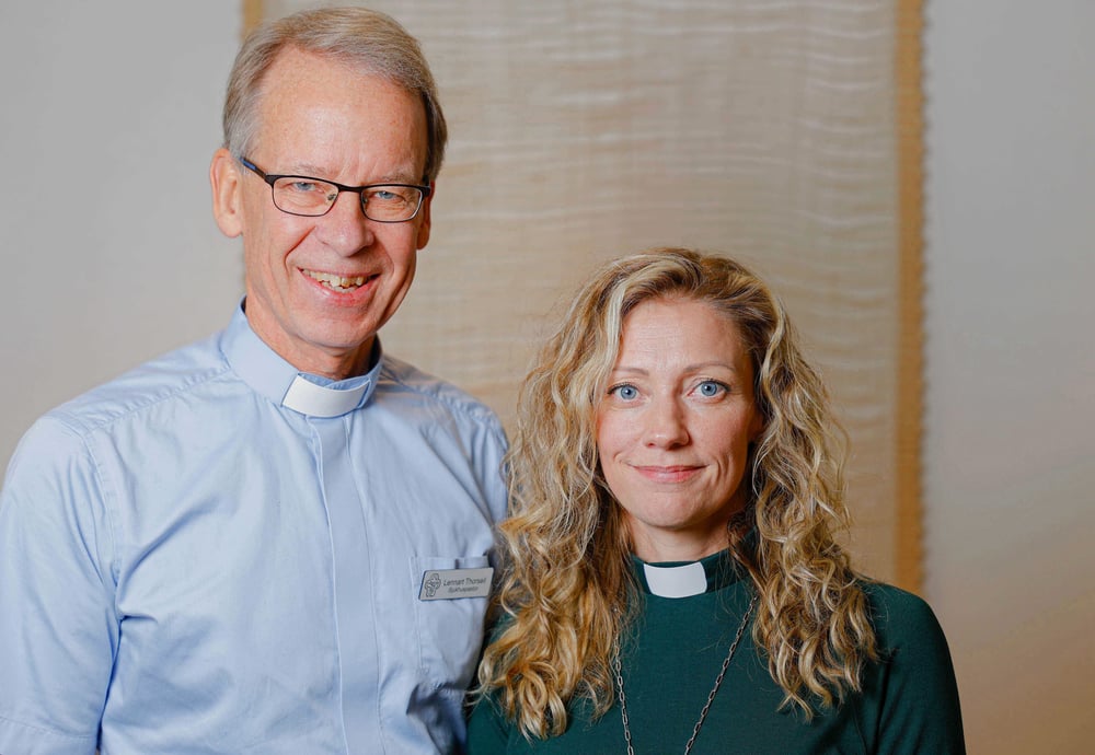 Lennart Thorsell, sjukhuspastor och Linda Eliasson, sjukhusdiakon, Bollnäs sjukhus.