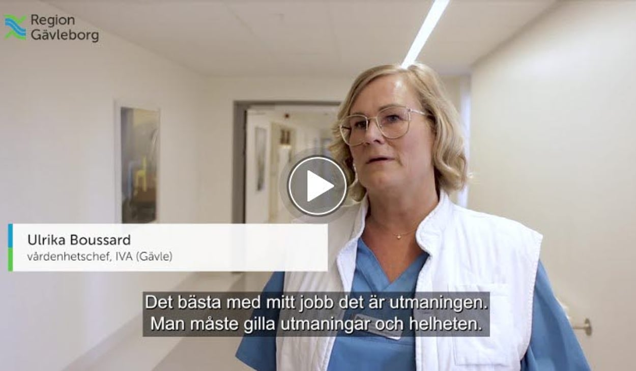 Skärmklipp Ulrika Boussard, vårdenhetschef, IVA i Gävle