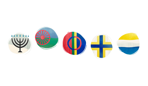 Illustrationer flaggor nationella minoriteter